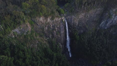 Close,-aerial-view-of-Ellenborough-falls,-New-South-Wales,-NSW,-Australia