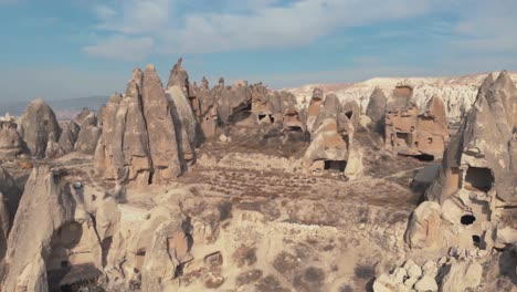 4k-aerial-drone-footage-of-Cappadocia,-Turkey-and-its-distinctive-“fairy-chimneys
