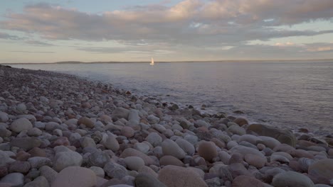 Relaxing-video-of-rocky-beach-at-sunset-time