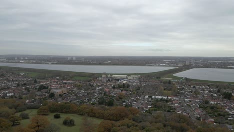 North-Chingford-with-reservoirs-in-background-Essex-Aerial-4K-Footage