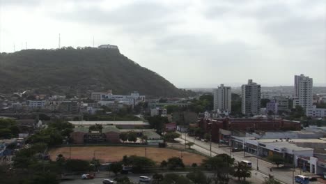 View-of-Cartagena-from-Castillo-de-San-Felipe-de-Barajas,-Colombia