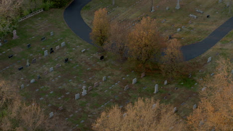 Aerial-over-old-cemetery-in-Kirkwood-in-St