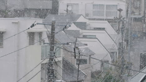 Heavy-Snow-Falling-In-A-Village-In-Tokyo-During-Winter