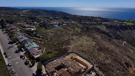 Aerial-view-of-a-new-construction-site-in-the-Laguna-Beach-hillside