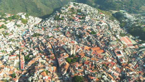 Taxco-Guerrero-Mexico,-Aerial-View-Drone