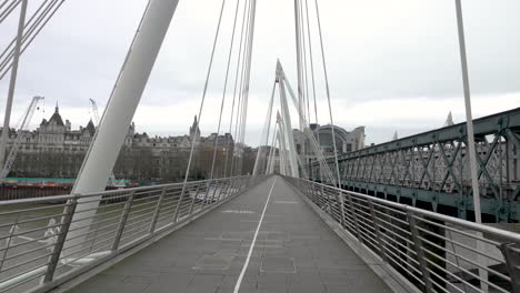 Stabilized,-4k-shot-of-the-empty-Golden-Jubilee-Bridge,-London,-during-the-Covid19-pandemic