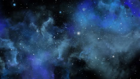 Nebulosa-De-Nube-Azul-Acercándose-En-El-Universo-Oscuro