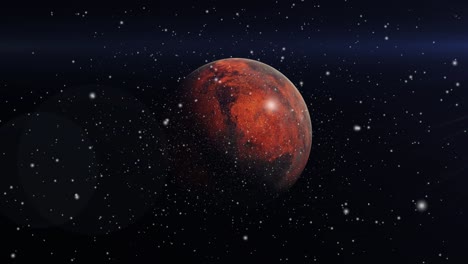 El-Planeta-Rojo-En-El-Universo-Con-Un-Fondo-De-Estrellas
