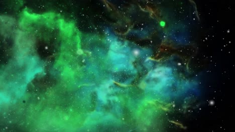 Nubes-De-Nebulosa-Verde-Oscuro-Moviéndose-Y-Flotando-En-El-Universo