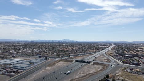 Bird-eye-drone-shot-of-a-special-Mojave-desert-ambience-wiith-Las-Vegas-suburb-Summerline
