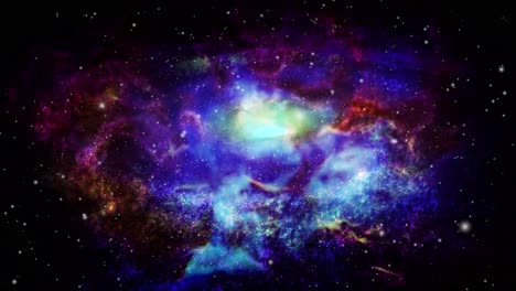Galaxien-Und-Nebelwolken,-Die-Sich-Im-Universum-Bewegen-Und-Schweben
