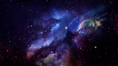 Mehrfarbige-Nebelwolken-Im-Sternenübersäten-Universum