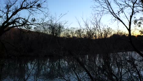 Sonnenuntergang-über-Dem-Melton-Lake-In-Clinton,-Tennessee
