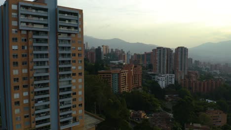 Aerial-View-of-El-Poblado,-Medellin,-Colombia
