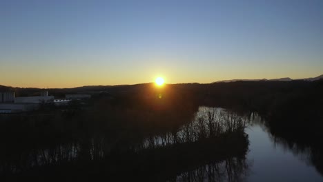 Clinton-Tennessee-Winter-Sunset-near-an-Industrial-Park