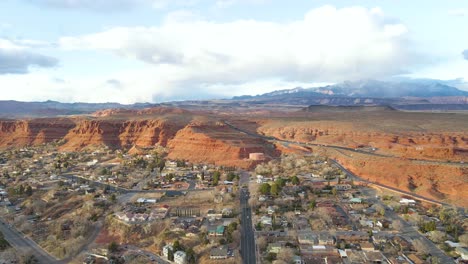 St.-George-city-and-red-mountains.Aerial-panoramic-shot