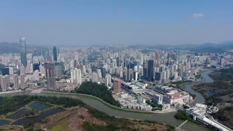 Luftbild-über-Die-Skyline-Von-Shenzhen-An-Einem-Schönen-Klaren-Tag