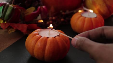Burning-pumpkin-candles