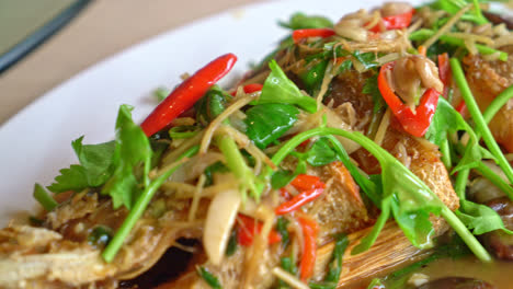 deep-fried-sea-bass-fish-with-sweet-sauce-and-trimmings---Asian-food-style