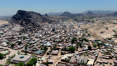 The-city-of-Dass-in-the-Bauchi-State-in-the-North-Central-Highland-of-Nigeria---aerial-parallax-view
