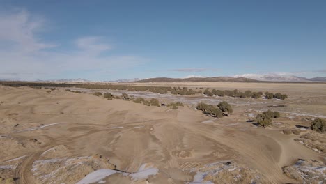Nieve-De-Invierno-En-Las-Dunas-De-Arena-Del-Desierto-Del-Pequeño-Sahara-Utah