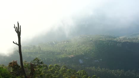 Sri-Lanka:-Vista-De-La-Plantación-De-Té-Desde-El-Asiento-De-Lipton-Con-Nubes-Que-Se-Mueven-Rápidamente