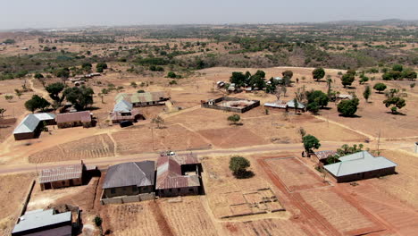 The-Anagota-village-near-Jos,-Nigeria-in-the-Middle-Belt-of-Nigeria---parallax-aerial-view
