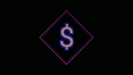Neonblaues-Licht-Dollarzeichen-Auf-Schwarzem-Hintergrund