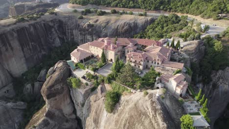Orbiting-aerial-view-of-the-Eastern-Orthodox-Monastery-of-St