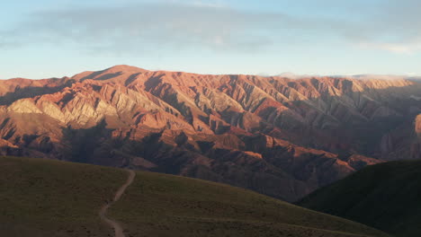 Serranias-El-Hornocal,-Cerro-De-14-Colores,-Argentina,-Scenic-Aerial-Shot