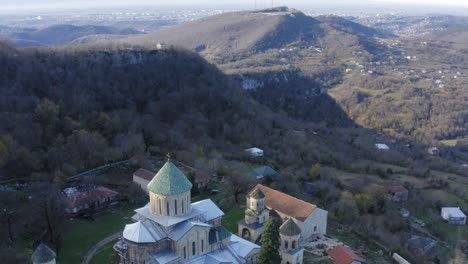 Aerial-of-Martvili-Monastery-in-between-mountains-in-Kutaisi-Georgia
