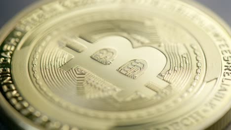 Detailed-close-up-shot-over-golden-bitcoin-cash-coin