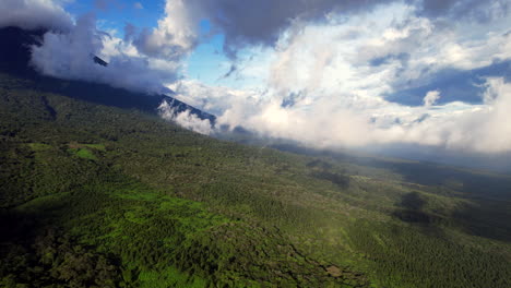 Fly-over-a-forested-volcano-in-Guatemala-via-drone