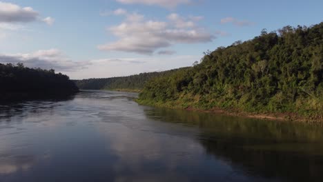 Waterbody-Iguazu-River-border-dividing-Brazil-Argentina-aerial