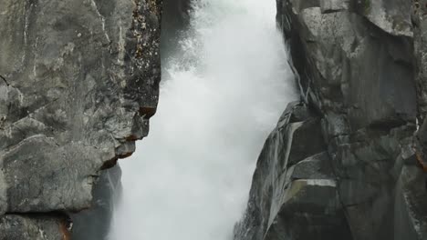 Following-falling-water-of-waterfall-in-slow-motion