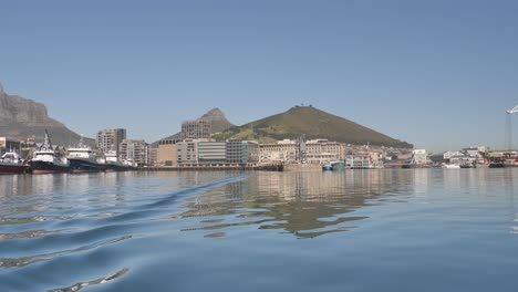 View-fo-Lions-Head-and-Signal-Hill,-CapeTown-harbour-and-development-in-foreground