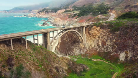 Drone-flight-view-of-Big-Sur-and-Rocky-Creek-Bridge-in-California