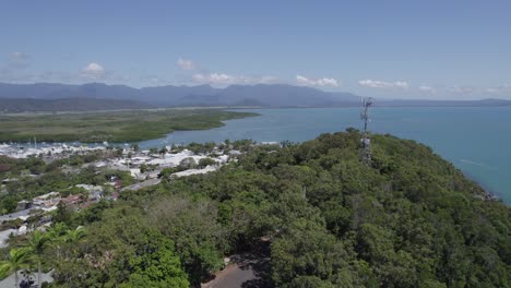 Telecommunication-Tower-With-Vegetation-On-The-Port-Douglas-Coast-In-Tropical-North-Queensland