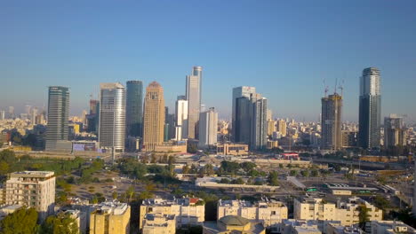 Antenne-Des-Nordens-Von-Tel-Aviv-Israel-Während-Des-Sonnenuntergangs---Hohe-Gebäude-07