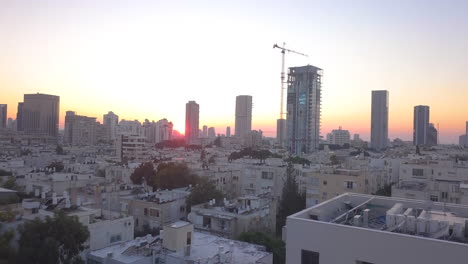 Antenne-Des-Nordens-Von-Tel-Aviv-Israel-Während-Des-Sonnenuntergangs---Hohe-Gebäude-10