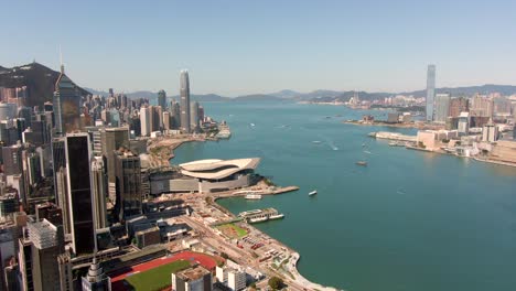 Bahía-Central-De-Hong-Kong-Y-Rascacielos-De-La-Ciudad
