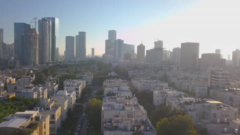Antenne-Des-Nordens-Von-Tel-Aviv-Israel-Während-Des-Sonnenuntergangs---Hohe-Gebäude-09