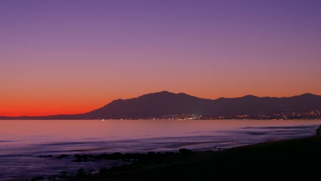 Sunset-time-lapse-with-clear-skies-near-Marbella,-Spain