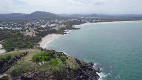 Scenic-Seascape-At-Cabarita-Beach-In-New-South-Wales,-Australia---aerial-drone-shot