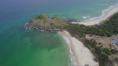 Cabarita-Beach-And-Norries-Headland-In-NSW,-Australia---aerial-drone-shot