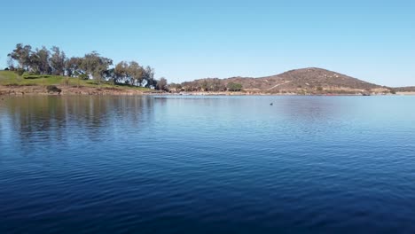 Flying-over-the-Water-at-lake-Poway