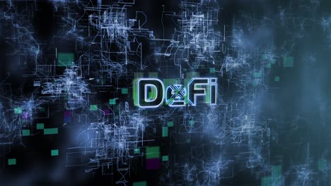 Defi-konzepttext-Offenbaren-Animation-Mit-Digitalem-Abstraktem-Hintergrund-3d-rendering-Für-Blockchain,-Metaverse,-Kryptowährung