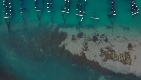 Oyster-farm,-Carlsbad-Lagoon,-drone-view