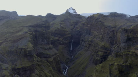 Wide-descending-aerial-shot-of-Múlagljúfur-Canyon-Iceland