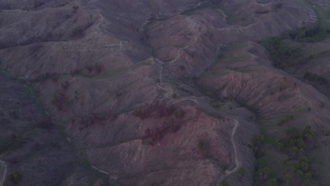Badlands-hills-in-south-Italy,-Basilicata,-aerial